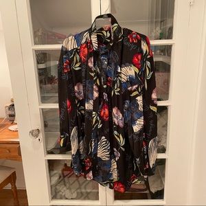 FREE PEOPLE long sleeve floral blouse (LIKE NEW)